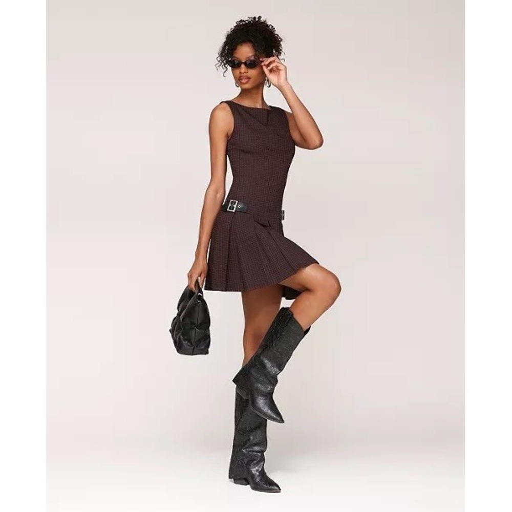 NWT Avec Les Filles Women's Boat-Neck Sleeveless Short Fit & Flare Dress 14 $148